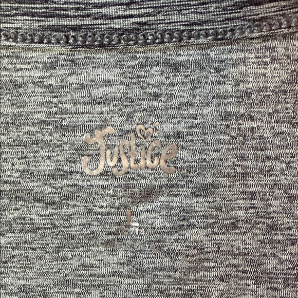 Justice Gray Tee and sports bra set with Colorful Floral Design - Picture 5 of 7